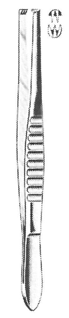 Tissue forceps, 2 x 3 teeth, 20 cm long