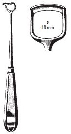 47620-04 : Beckmann Ringmes, voor neusamandelen, standaard model, fig. 4, 22 cm lang, lemmetbreedte 18 mm