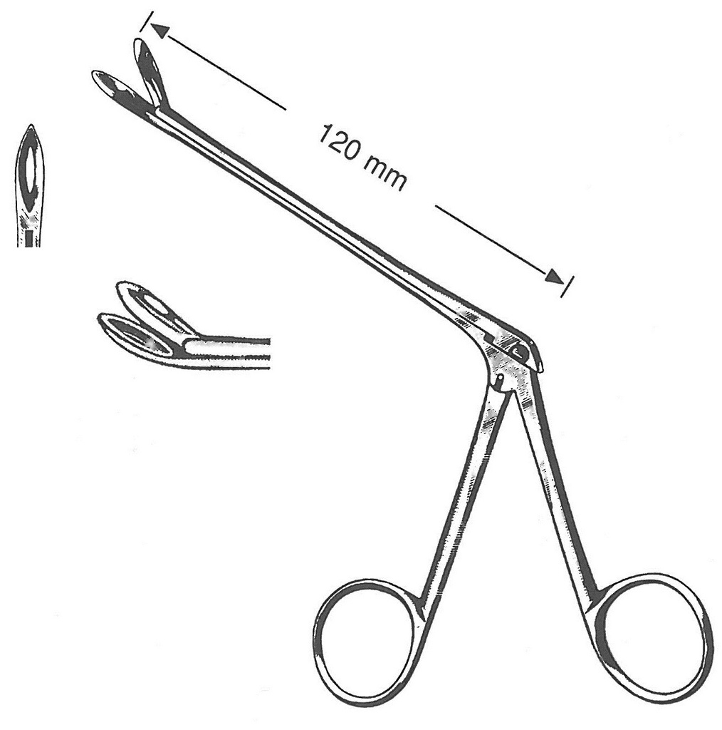 47224-02 : Weil-Blakesley Nasal forceps, fig. 2, curved upwards, 3.5 mm, 12 cm long