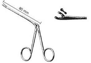 45267-30 : Hartmann Ear forceps, round cup jaws, 3.0 mm diameter, shaft 80 mm long