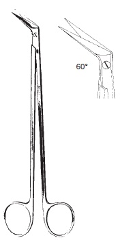 Potts-Smith Vascular scissors, 19 cm long, 60° angle, laterally angled