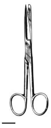 Deaver Operating scissors, sharp/blunt, straight, 14 cm long