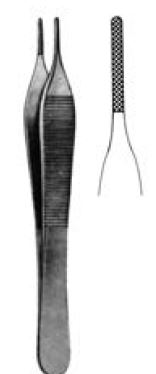 Adson "HM" Tissue forceps, with tungsten carbide inserts, 12 cm long