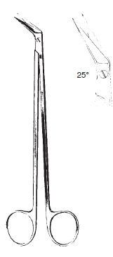 Potts-Smith Vascular scissors, 19 cm long, 25° angled, laterally angled