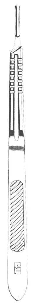 07104-02: Scalpel handle no. 4L - long