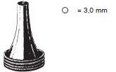 45010-30 : Hartmann Ear speculum, mat, inner diameter 3.0 mm, alone, round