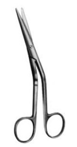 09405-16TC : Cottle &quot;HM&quot; Nose scissors, angled, 16 cm long