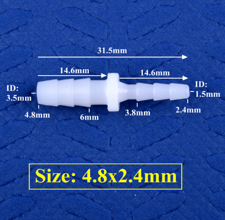 X350 4.8-2.4MM : Raccord, adaptateur pour tuyau de diamètre intérieur 4.8 mm vers 2.4 mm