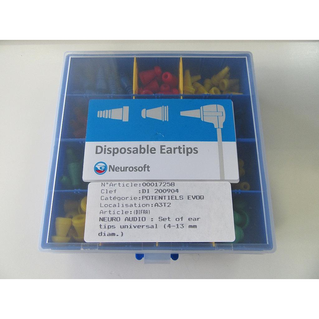DI 200904  : Set of ear tips universal (diamètre 3-14 mm) pour Neuro Audio