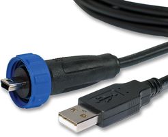 X200 USB LO 4.5 : Câble USB A to mini B, 4.5 m, USB2.0, Bulgin PX0441/4M50 Locking