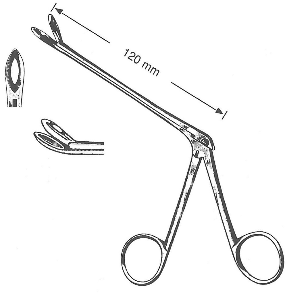 Weil-Blakesley Nasal forceps, fig. 4, curved upwards, 4.8 mm, 12 cm long