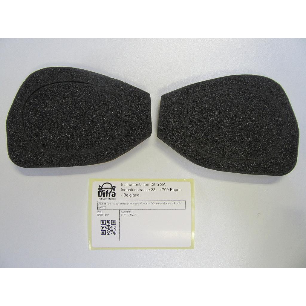 ADI 18009: Foam for Headstar V1 mask, black (pair)