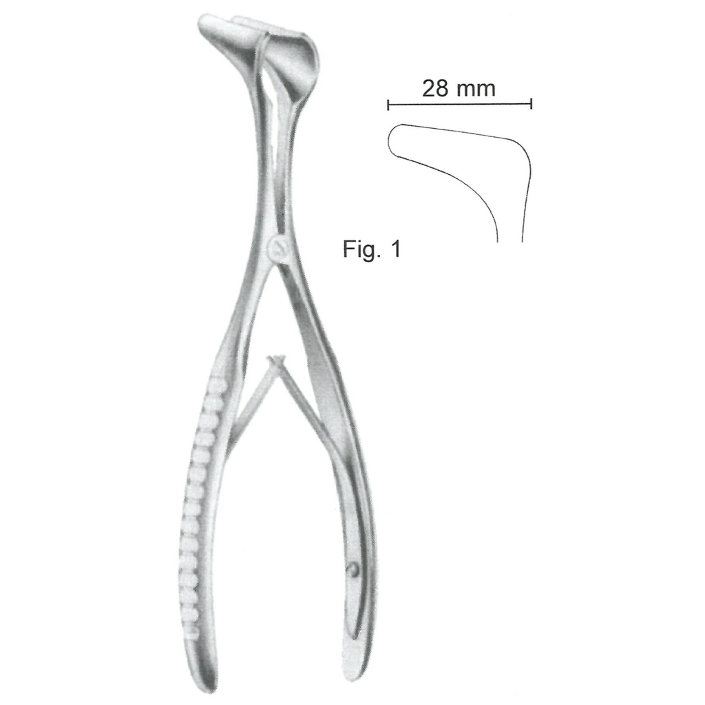 47102-01 : Hartmann-Halle Nasal speculum, 15 cm long, fig. 1 - small