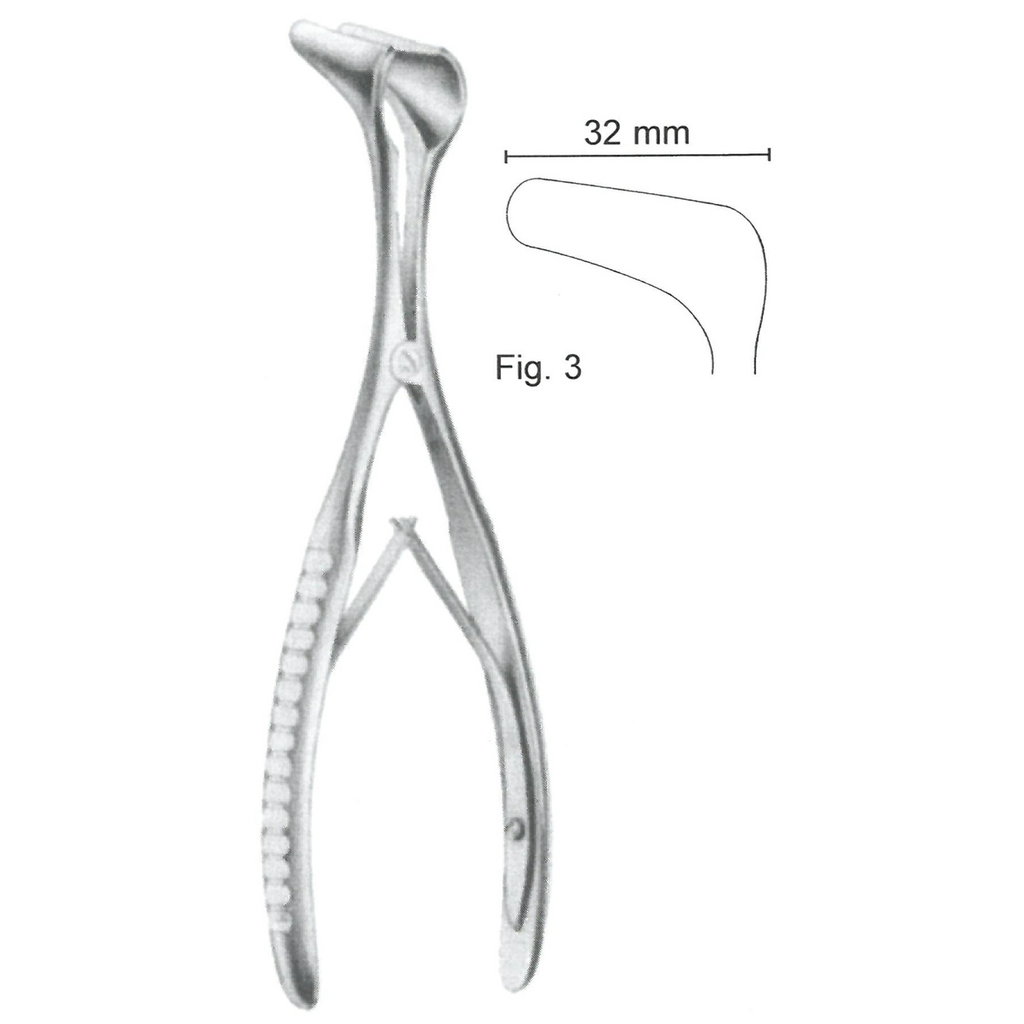 47102-03 : Hartmann-Halle Nasal speculum, 15 cm long, fig. 3 - large