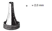 45010-20 : Hartmann Ear speculum, mat, inner diameter 2.0 mm, alone, round