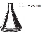 45018-50 : Boucheron Ear specula, fig. 1, diameter 5.0 mm, round, for adult