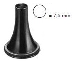Hartmann Ear speculum, black, diameter 7.5 mm, alone, round