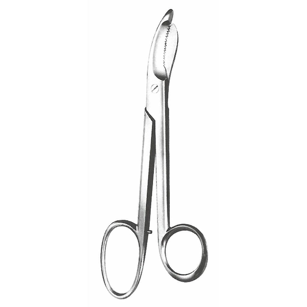 Bruns "HM" Scissors for bandage and plaster, with one serrated blade, 23 cm long