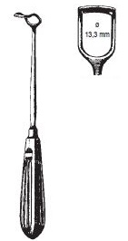 47630-01 : Barnhill Adenoid curette, 22 cm long, fig. 1, blade 13.3 mm wide