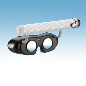 003062-30: Frenzel Led-nystagmus spectacles, with battery hold and fixe glasses