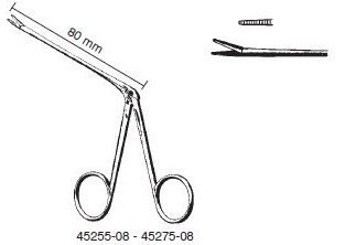 45255-08 : Hartmann-Wullstein Ear forceps, serrated, total length 8.5 cm