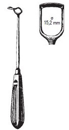 47630-02 : Barnhill Adenoid curette, 22 cm long, fig. 2, blade 15.2 mm wide