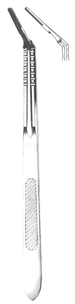 07105-02: Scalpel handle no. 4L - long, angled