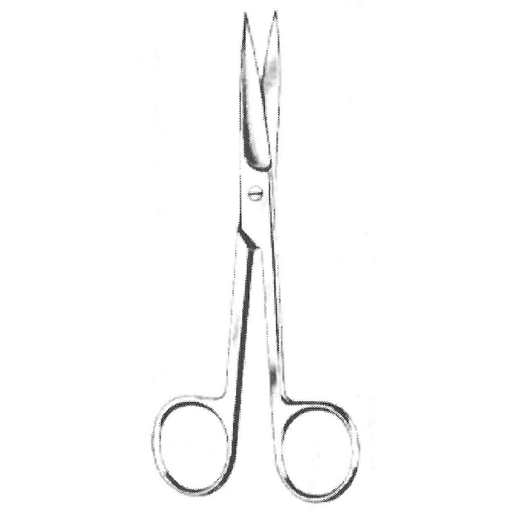 Operating scissors, sharp/sharp, straight, 18.5 cm long
