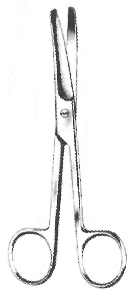 09103-16 : Operating scissors, blunt/blunt, curved, 16.5 cm long
