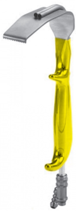 19980-02 : Tebbets Retractor, 100 x 25 mm, with cold light and aspiration