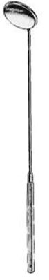 53272-28 : Laryngeal mirror with round handle, K 9, 28 mm, total length 18.5 cm