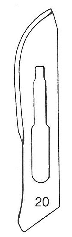 Scalpel blades, sterile, box of 100 fig. 20