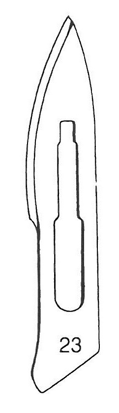 Scalpel blades, sterile, box of 100 fig. 23