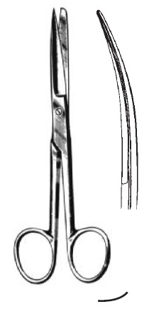 Deaver Operating scissors, sharp/blunt, curved, 14 cm long