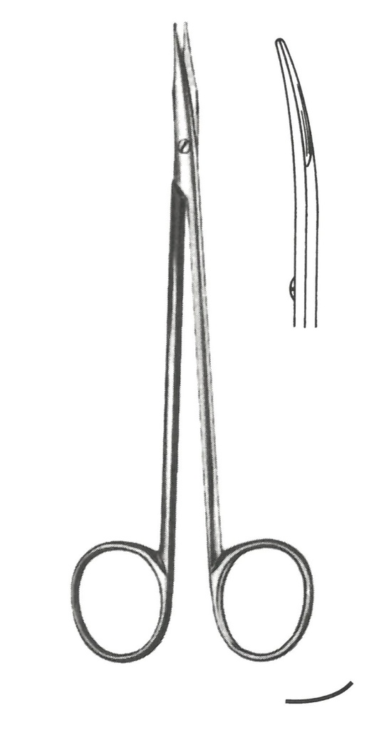 Reynolds Surgical scissors, slim, curved, 15 cm long