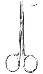 Knapp Dissecting scissors, fine pattern, sharp/sharp, curved, 10 cm long
