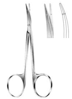 09349-12 : Littler Suture carrying scissors, cutting blades with holes, curved, 12 cm long