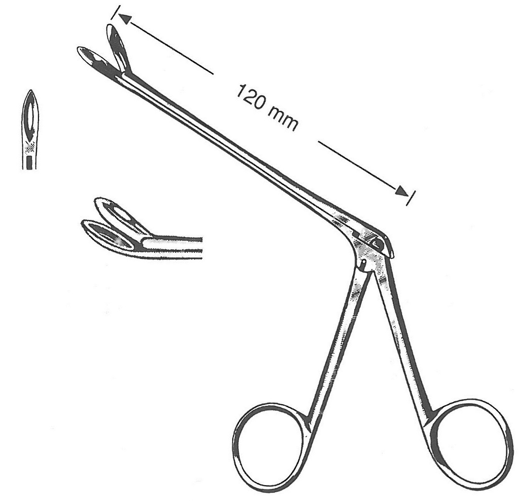 47224-01 : Weil-Blakesley Nasal forceps, fig. 1, curved upwards, 3 mm, 12 cm long