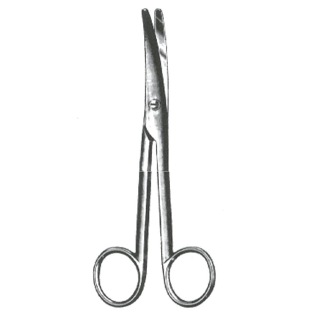09174-21TC : Mayo-Stille "HM" Dissecting scissors, straight, 21 cm long, with tungsten carbide cutting edges and gold-plated rings