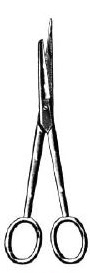 Vascular and dissecting scissors, with extended probe tip, straight, 15 cm long