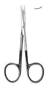 Baby Metzenbaum Supercut Scissors, curved, 11 cm long, serrated blades