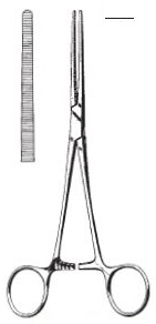 Rochester-Pean Hemostatic forceps, 22 cm long, straight