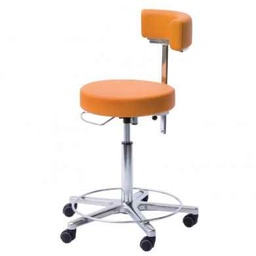 [00014292] 41550-10 : Work Chair with braked safety castors and back rest, with heightadjustment seat, seat height 54-73 cm, with footring
