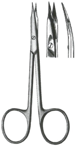 [00014391] 09361-11: Stevens Tenotomy scissors, sharp points, curved, 11 cm long