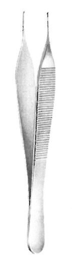[00014396] 11186-12 : Micro-Adson Forceps, 1 x 2 teeth, 12 cm long, 0.8 mm tips