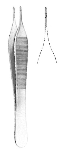 [00014397] 11170-12 : Adson Forceps, serrated, 12 cm long