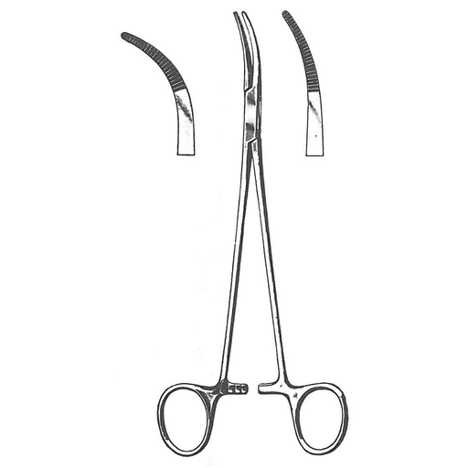 [00014483] 51183-19: Schnidt (Boettcher) Artery and tonsil forceps, 19 cm long, light curve, closed rings