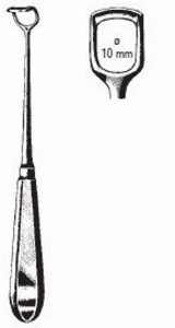 [00014486] 47620-01: Beckmann Adenoid curette, standard model, fig. 1, 22 cm long, width of blade 10 mm