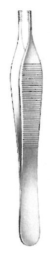 [00014526] 11188-12 : Adson-Brown Forceps, 7 x 7 teeth, 12 cm long, straight, for gripping tissue, atraumatic