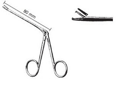 [00014894] 45263-08: Hartmann Ear Forceps, serrated jaws with 1 x 2 teeth, shaft length 80 mm